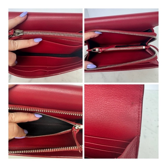 Balenciaga Red Leather Envelope Crossbody Wallet WOC - Picture 10 of 13